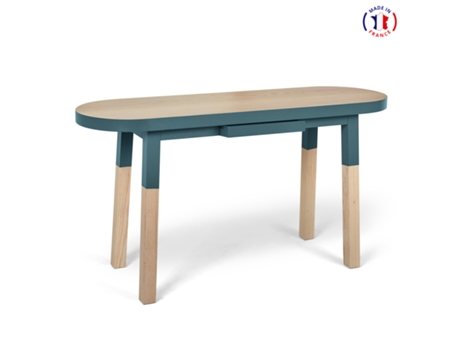 Consola Ovalada MON PETIT MEUBLE FRANÇAIS (Azul Gris Lehon - Madera - 140 x 75 x 45 cm)