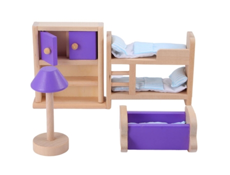 Casa de Muñecas En Miniatura Muebles de Madera Modelo Jugar Juguete Cuarto de Los Niños