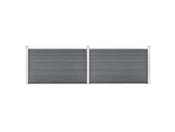 Panel de valla de jardín de 353 x 106 cm, WPC, gris, DKD, decoración del hogar
