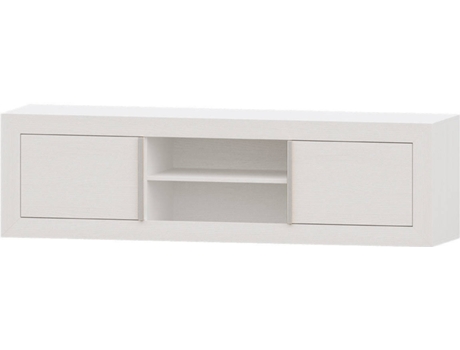 Mueble de TV MUEBLAM Niza (180x50x42 cm - Melamina - Blanco y Plateado)