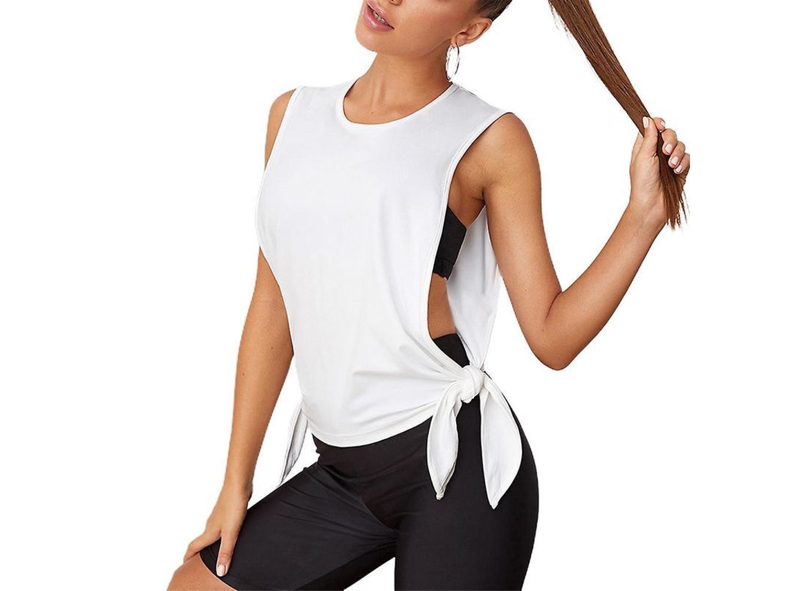 2026-top Deportivo Sin Mangas Para Yoga Mujer Con Tirantes Y Apertura Lateral Slim Fit