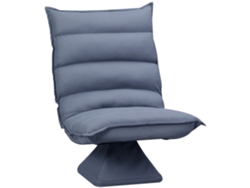 Sofá/sillón de suelo con respaldo ajustable, silla de meditación giratoria, reclinable, tela de microfibra, gris, 62 x 62 x 95 cm