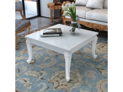 Mesa De Centro Mesa Auxiliar Mesa De Café Blanco Brillante 80x80x42 Cm Wsd553227