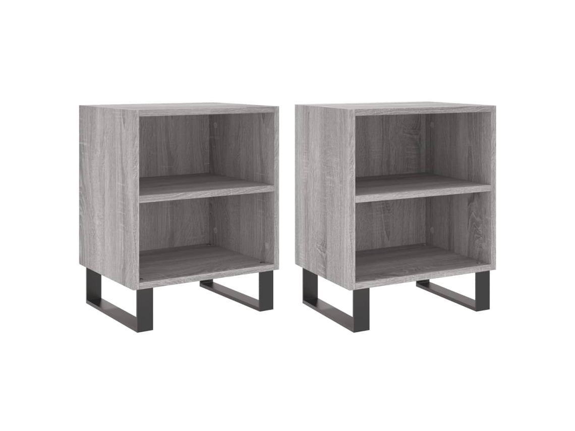 Maison Exclusive - Mesitas De Noche 2 Uds Madera Ingeniería Gris Sonoma 40x30x50cm