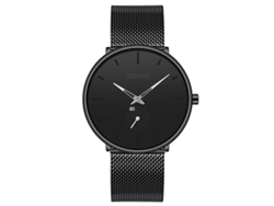 Reloj De Cuarzo Delgado Para Hombre (blanco) Con Correa De Malla Milanesa, Resistente Al Agua.