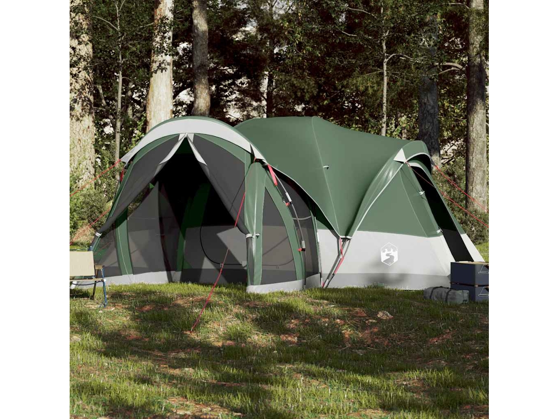 Tienda tipi familiar para 8 personas, impermeable, verde.