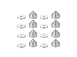 2026-8 Pies De Soporte Para Altavoces Con Clavos Metálicos Conos Plata Para Minimizar Vibraciones Y Mejorar Sonido
