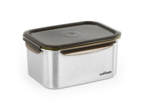 Recipiente Rectangular de 4L en Acero Inoxidable Apto Microondas CUITISAN