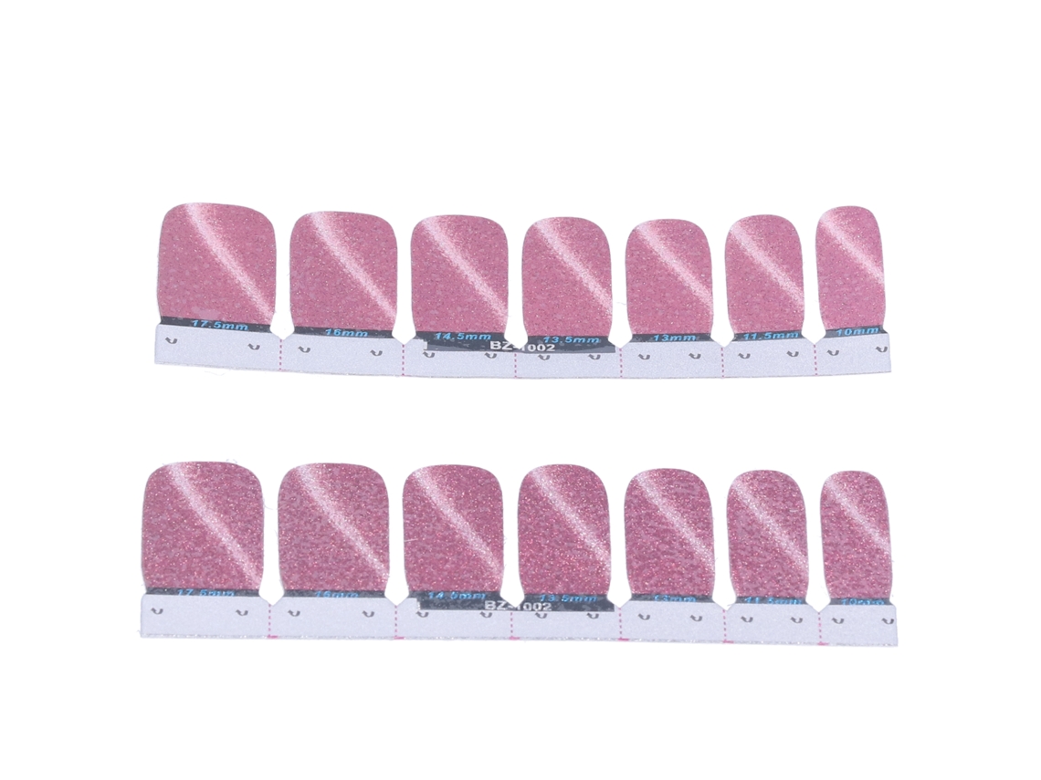 14pcs Adesivo Autocolante De Unhas Diy Glitter Fita De Esmalte De Unhas Envoltória Completa Decal(02)