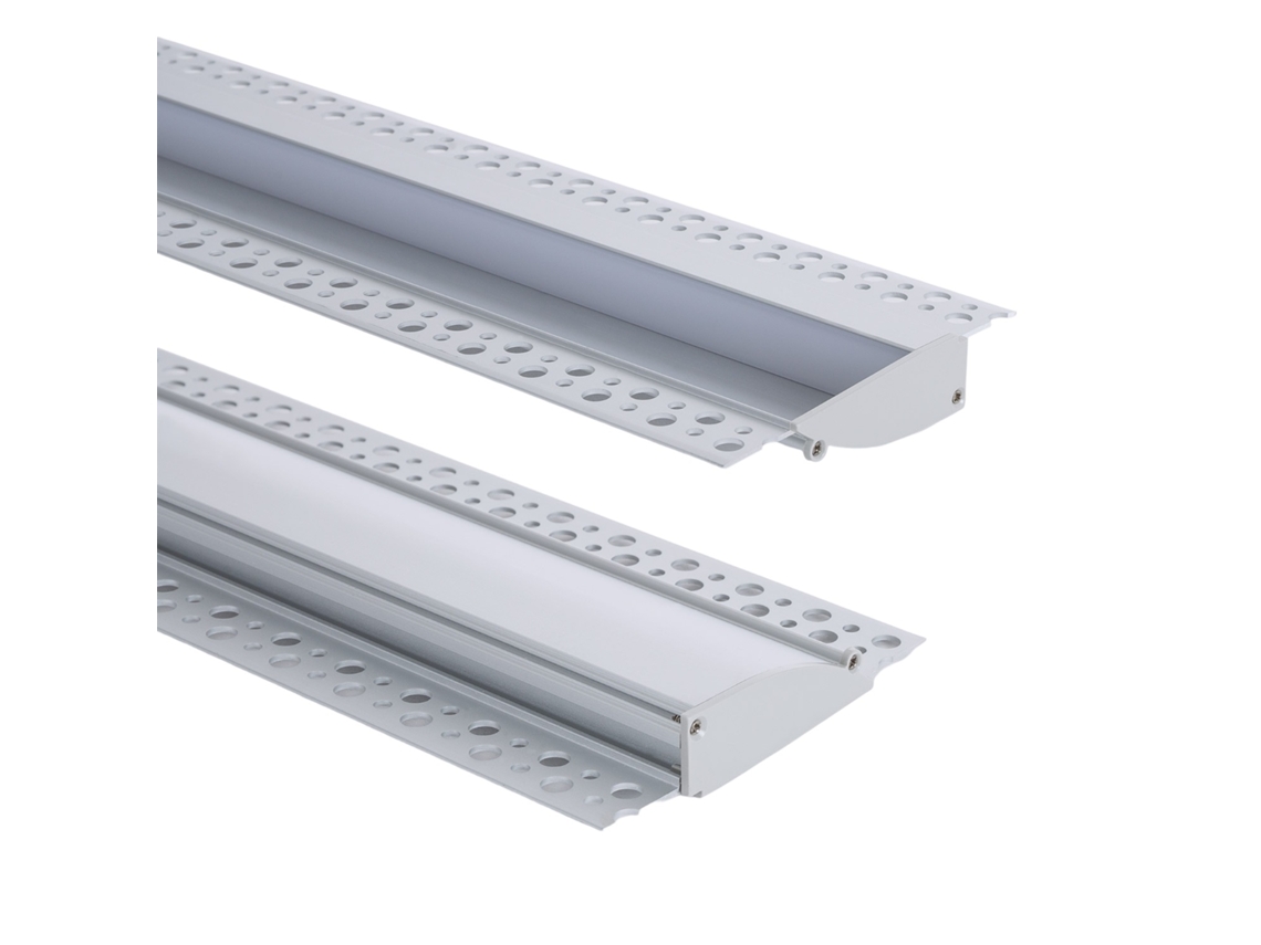 Perfil Aluminio Empotrable para Pladur / Yeso 2m para Tiras LED Hasta 12mm Aluminio 2 M Transparente Ledkia