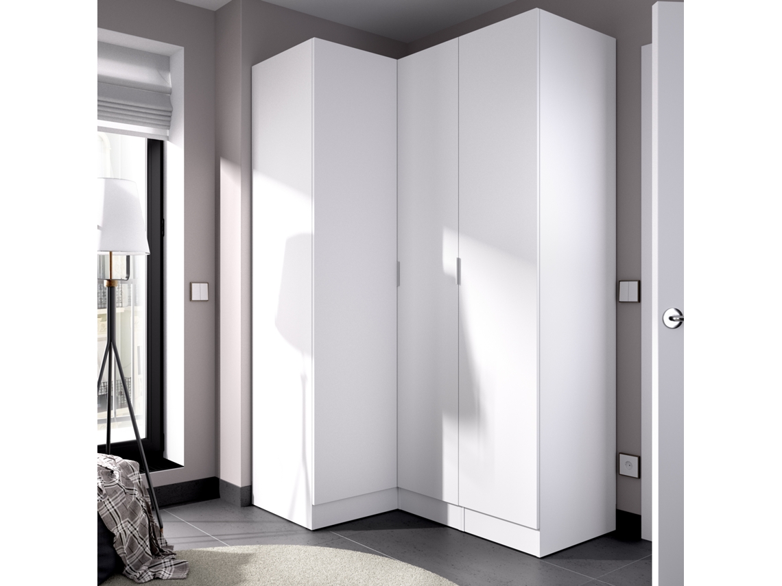 Armario de Rincón DEKIT Essen 3 con 5 puertas y 3 cajones (Marrón - Melamina - 184 x 91 x 214 cm)