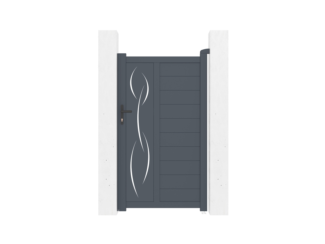 Puerta peatonal gris life 1m H.180cm