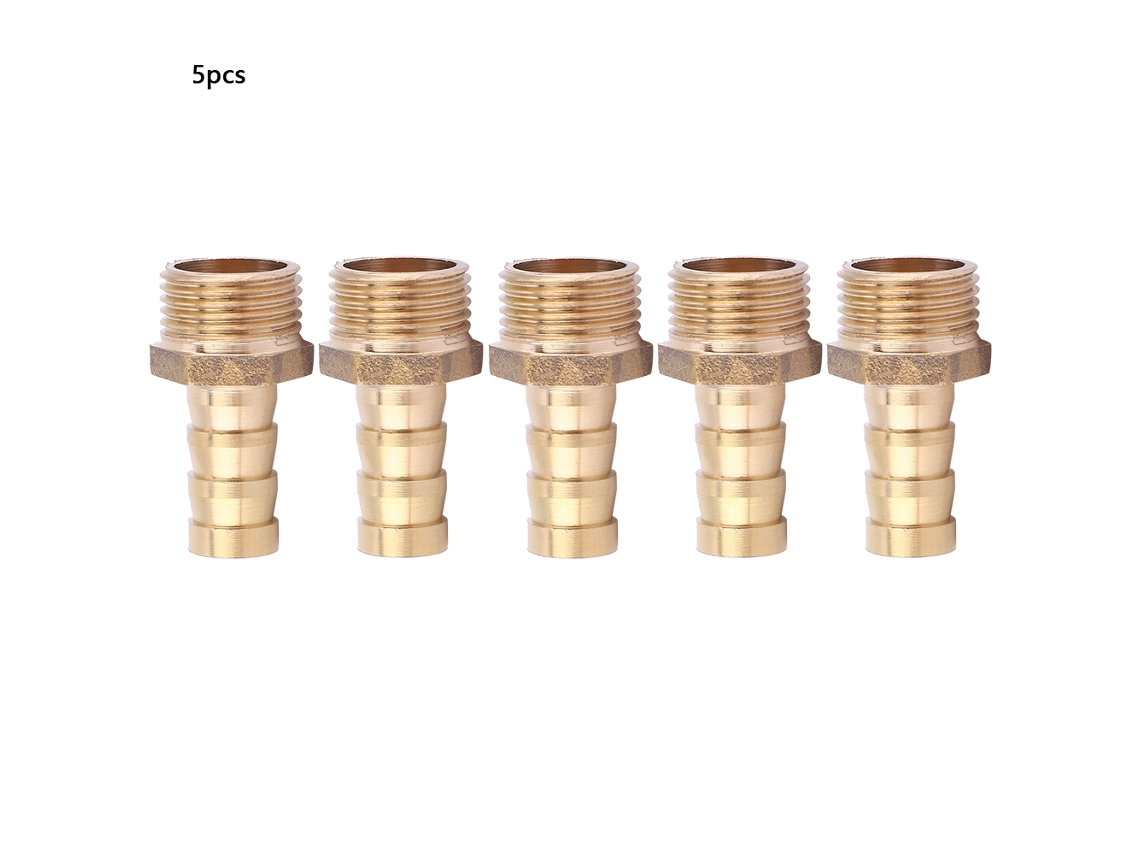 5pcs Conector Macho Bsp De Latón Con Manguito 10mm (3/8") Para Manguera, Adaptador, Acoplamiento