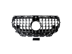 Parrilla delantera estilo deportivo, compatible con Mercedes-Benz Clase E, cromo negro (OEM)