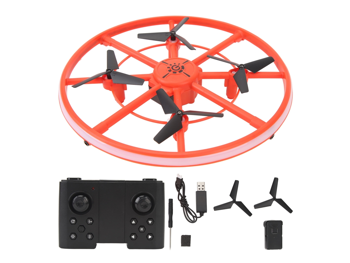 Ymsl Drone Para Niños Con Luz Led Control Remoto Y Por Mano Quadricóptero Rc Con Evitación De Obstáculos Modo Sin Cabeza Rojo Batería Única Hxl