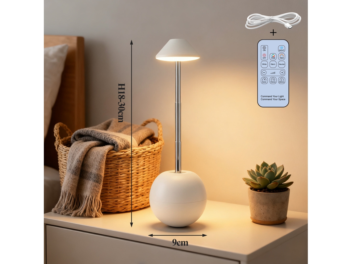 Luz Noturna Led Ajustável com Usb, para Cabeceira. Branco CZHHMART