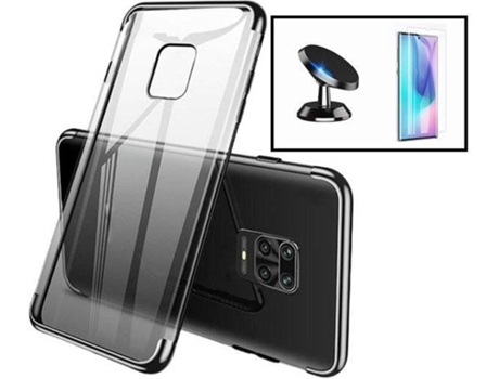 Kit Funda, Soporte y Protector de Cristal Templado Xiaomi Mi Note 10 Lite SlimArmor Negro