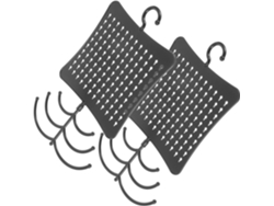 Organizador Pendientes Pared Diseño Sencillo Plástico Negro Ligero 2 Piezas Joyas Collares