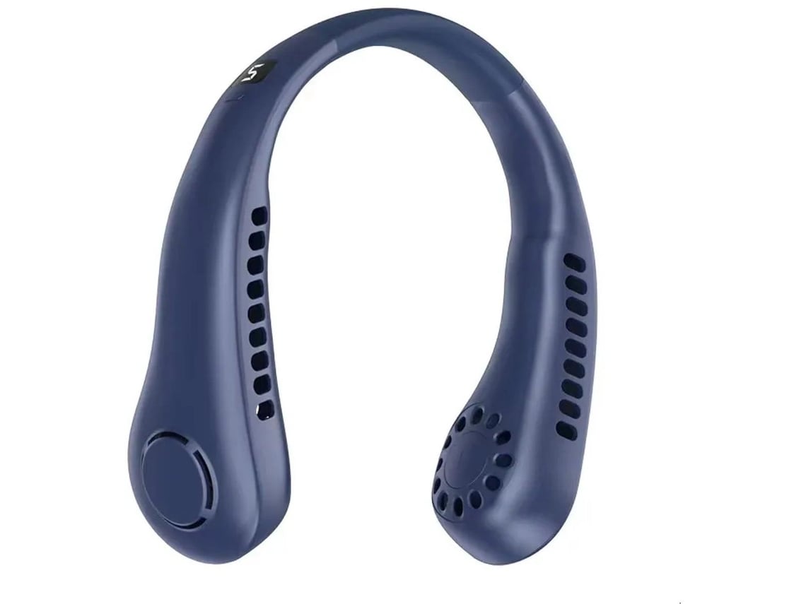 Ventilador de cuello portátil con diseño de turbina sin aspas, 5 velocidades y pantalla LED. MUDG