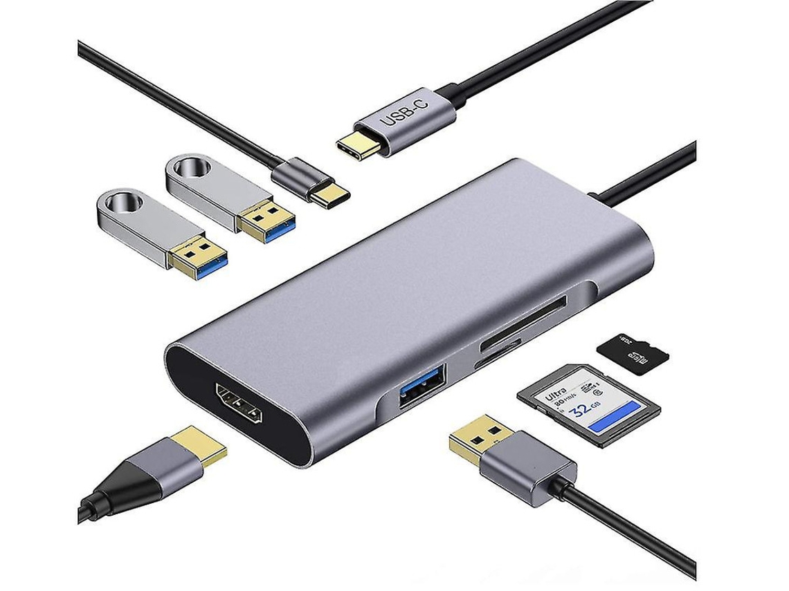 Hub Usb C YIZHOOD Inf134 Gris