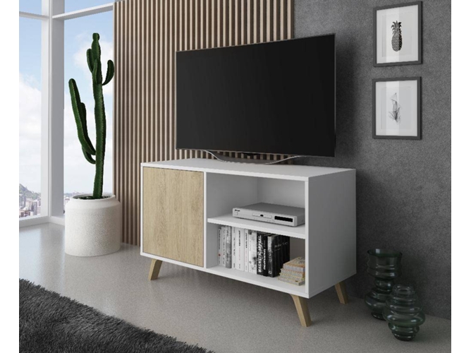 Mueble De Tv skraut home wind 92x40x57cm compuesto madera blanco selectionhome 100 con puerta salon comedor modelo color y puccini 95x40x57 95x40x57cm