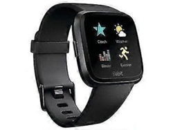 Reloj inteligente Fitbit Versa 1 con esfera negra, correa de goma de 40 mm, deportivo, con GPS y bicicleta eléctrica