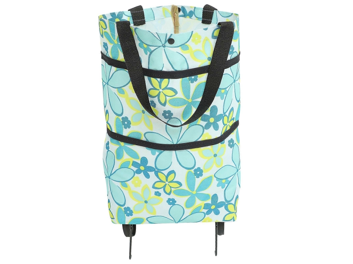 Carrito de compra plegable con ruedas, reutilizable y con ruedas. GOKOCO