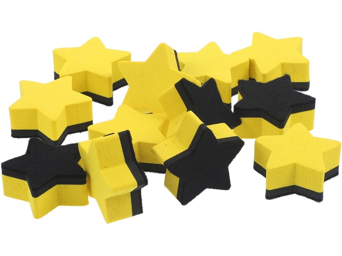 Pacote Com 20 Apagadores Magnéticos De Feltro Eva Amarelo, Reutilizáveis E Portáteis Para Quadros Brancos,