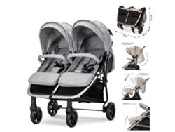 Cochecito Doble Lorelli Duo, Gris, Hasta 22 kg por niño.