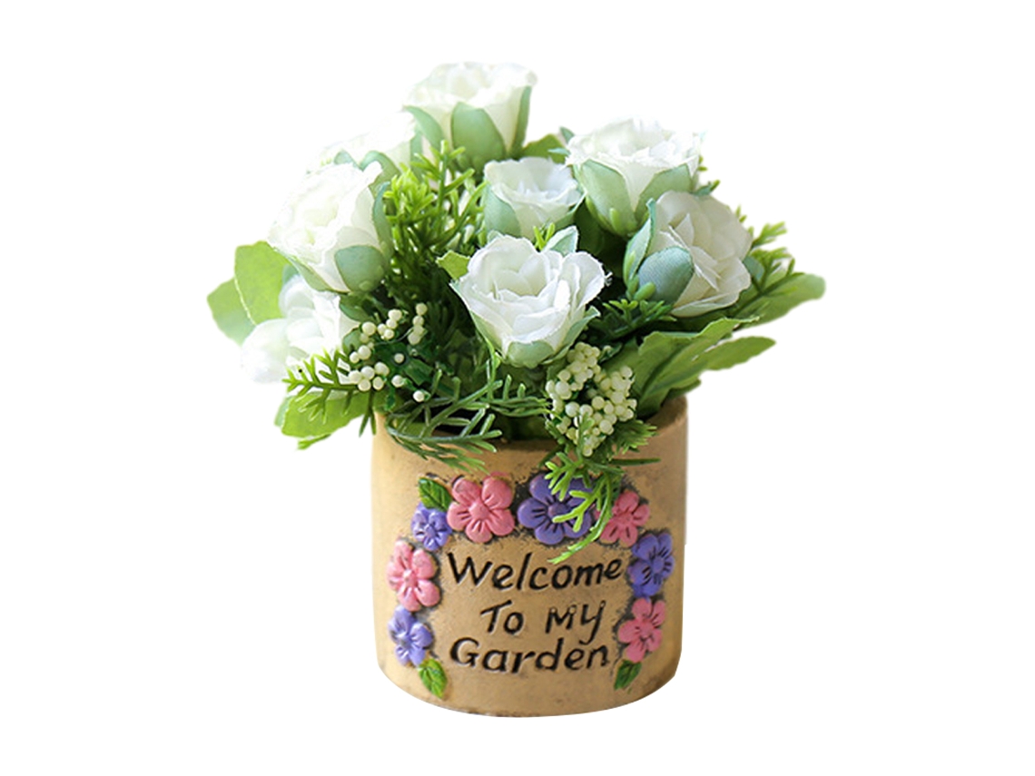 Flor de granate falsa, decoración de flores de paisaje, planta en maceta de seda TRUYUETY