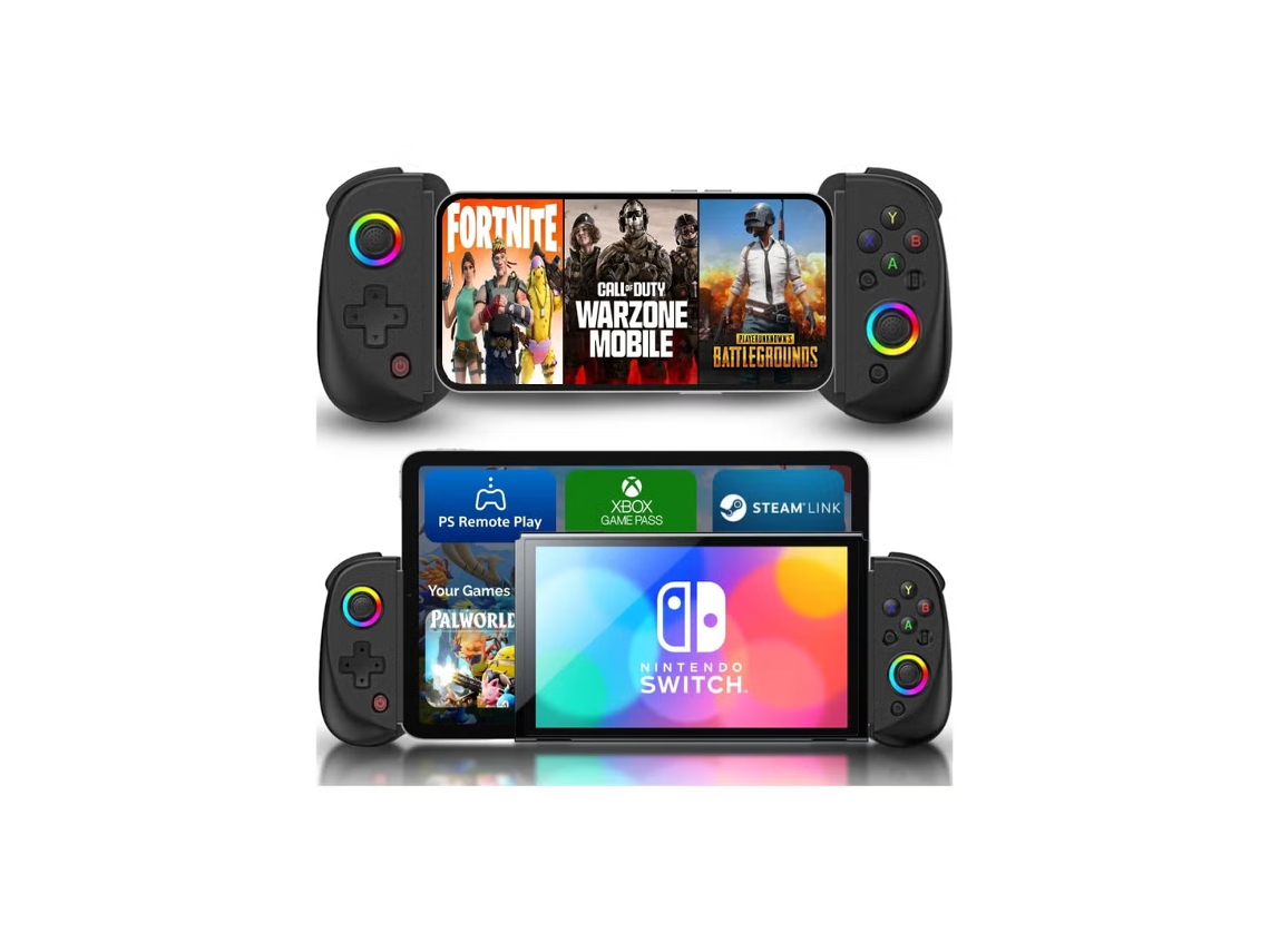 Mando De Juegos Móvil D8 Para Iphone/android/ipad/tablet, Compatible Con Xbox Cloud, Playstation Remote Play, Steam/pc Y Switch. Joystick/gatillo Rgb
