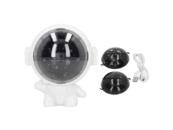 Proyector De Estrellas Giratorio Con Forma De Astronauta, Función De Música, Carga Usb, 5v 1a, Blanco