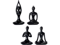 Juego 4 Estatuas Resina Ligeras Resistentes Elegantes Figuras Decorativas Abstractas Oficinas Cafeterías