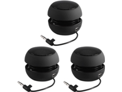 3 Mini Altavoces Portátiles De Viaje Con Cable De Audio De 3,5 Mm - Retráctil Con Batería Integrada