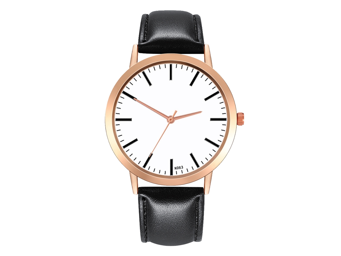 Reloj De Pulsera De Cuarzo Para Mujer, Ideal Para Estudiantes, Con Correa Moderna De Piel Sintética Negra.