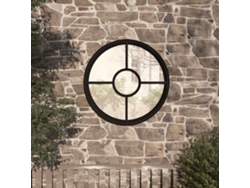 Espejo de Pared de Jardín para Uso Exterior Hierro 40 x 4 cm Negro