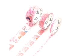 3 rollos de 3 metros de cinta de papel washi con lindos patrones de animales para decoración DIY 2