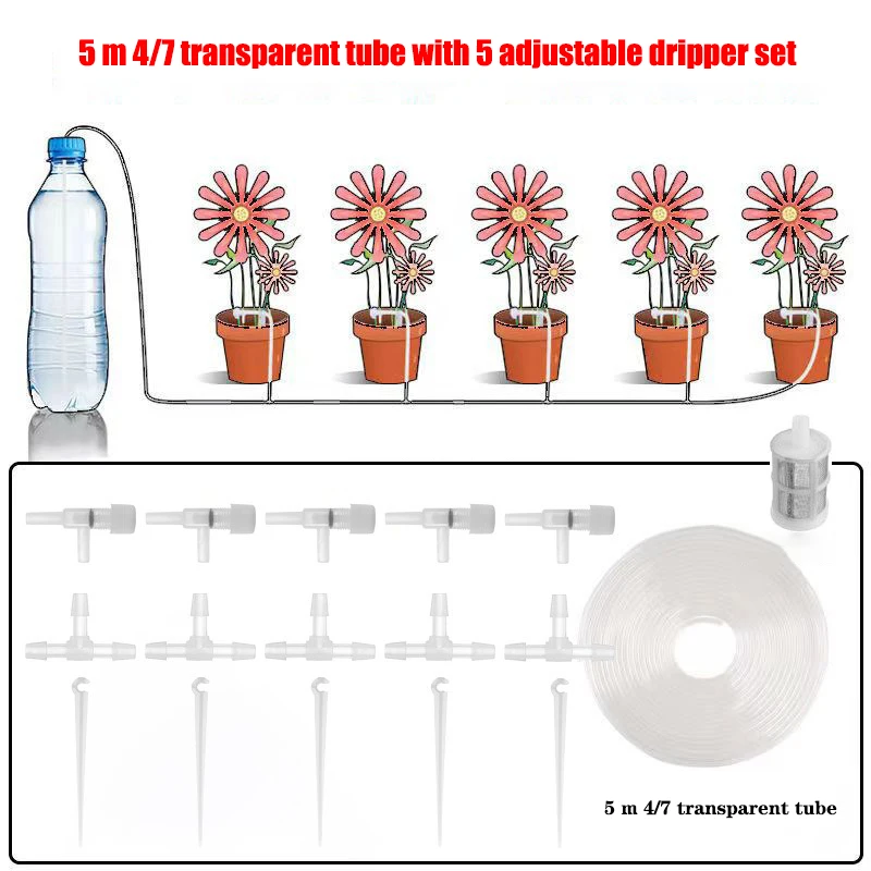 Kit de irrigação MDUG com tubo de 5m e 5 reguladores