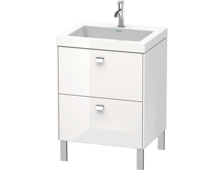 Lavabo para muebles DURAVIT Brioso c-bonded con base de 60,0x48,0 cm 2 extraíbles sin rebosadero con banco para grifos 1 agujero para grifos