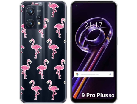 Carcasa para Realme 9 Pro Plus 5G TUMUNDOSMARTPHONE Dibujos Transparente Flamenco Multicolor