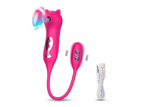 Vibrador de succión multifrecuencia, huevo saltador para mujer (rojo) YIZHOOD