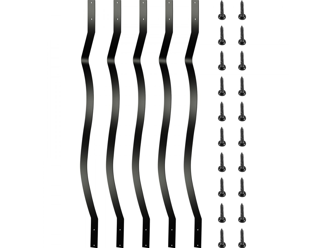 Juego de 51 Barandillas de Hierro para Terraza 82,2x2,5cm Color Negro con Tornillos Tekmaquinas