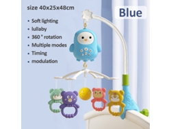 Juguete musical giratorio para cuna, un lindo búho, sonajero colgante moderno, regalo de fiesta azul. Aeuzwr