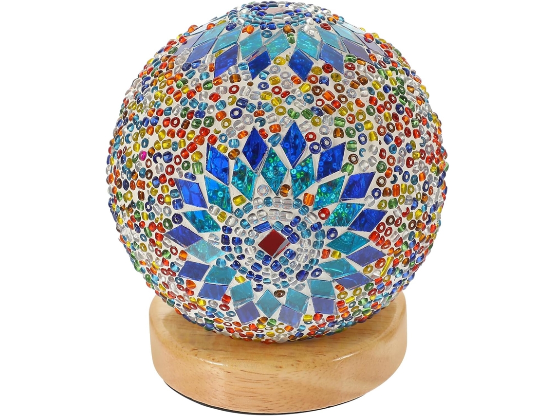 Lámpara De Escritorio De Cristal Azul Para Dormitorio