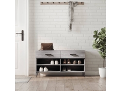 Banco Zapatero Organizador en Derivados de Madera Gris Sonoma 102X35X55 Cm