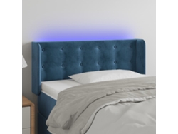 Cabecero Con Led De Terciopelo Azul Oscuro 83x16x78/88 Cm