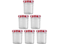Juego De 6 Tarros De Cristal Redondos Para Miel, 200 Ml, Con Tapas Herméticas.