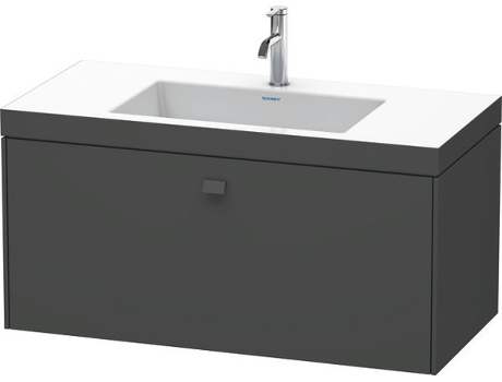Lavamanos DURAVIT Brioso c-bonded con base mural 100,0x48,0 cm 1 cajón sin rebosadero con banco para grifos sin grifo