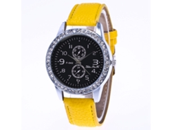Reloj De Moda Para Mujer De Metal Resistente Al Agua Con Correa Ajustable Amarillo