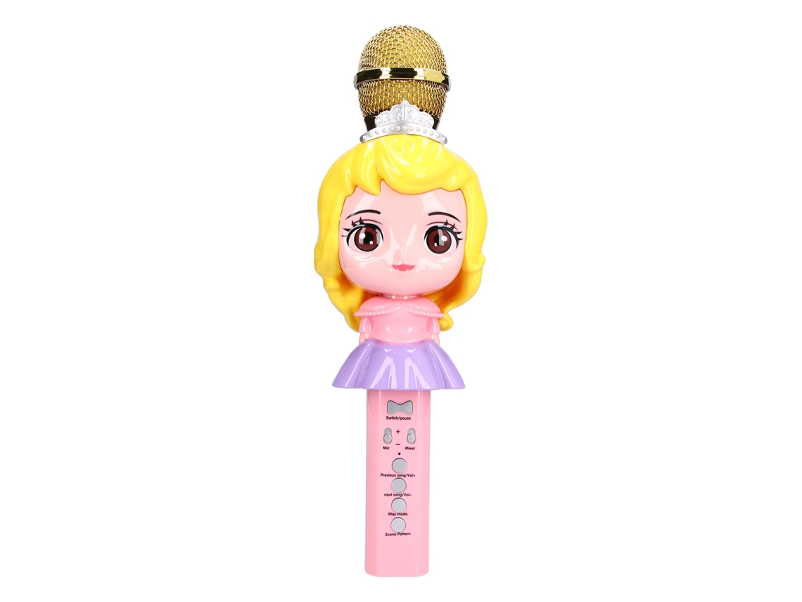 Ats-micrófono Inalámbrico Bluetooth Para Niñas Juguete Cartoon Bonito Regalo De Cumpleaños (rosa)